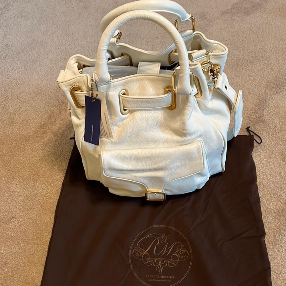 Rebecca Minkoff Authentic white Leather. Original duster included.